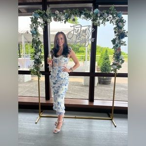 V. Chapman Fiorenza Dress in Provençal Blue Floral, Size 2